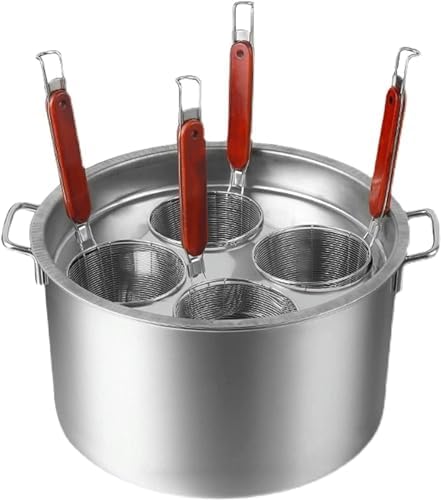 4-Piece Commercial Cooking Pots with Strainer - allaKu