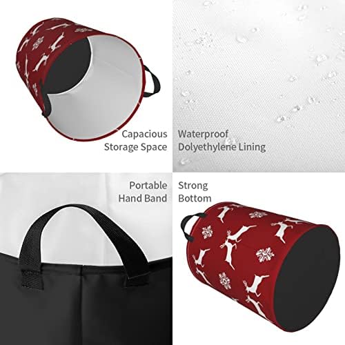 AFHYZY Snowflake Foldable Laundry Hamper Collapsible Handle Durable Storage for Bedroom
