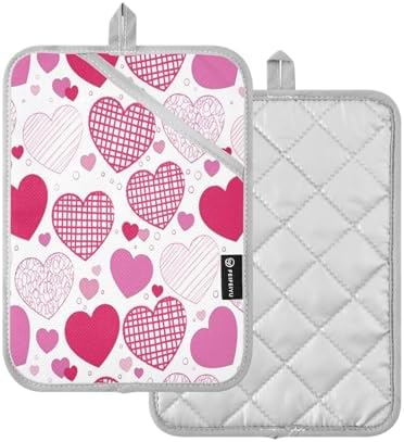 2-Piece Doodle Hearts Pot Holder Set