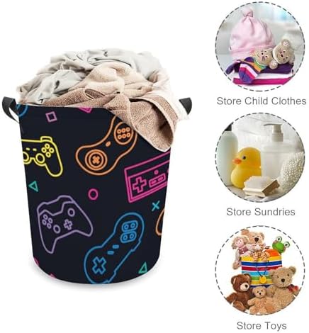 Neon Gamepad Laundry Hamper