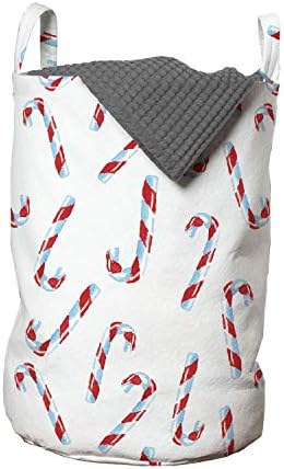 Ambesonne Candy cane laundry bag