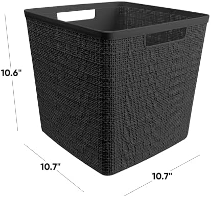 Curver Jute Plastic Cube Storage Organizer