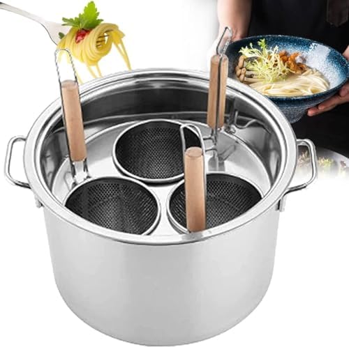 Stainless Steel Pasta Cooker with Strainer for 345 Holes Multi-Purpose