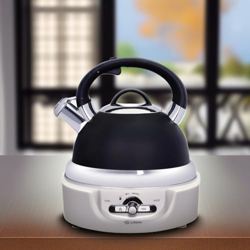 Masio 25 Quart Stainless Steel Kettle Ergonomic Design Melodic Whistle