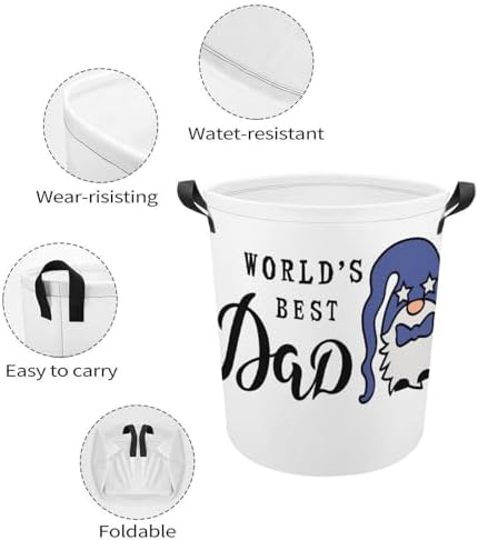 Worlds Best Dad Laundry Hamper with Handles