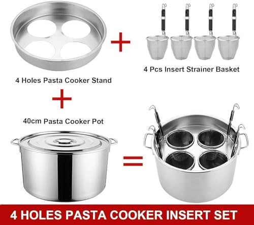 Stainless Steel Home Kitchen Pasta Pot with Colander and Divider Set