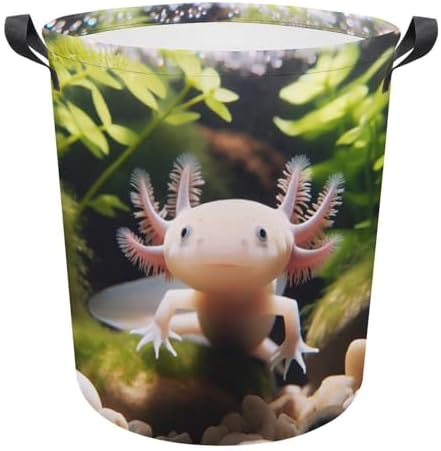 MEIKKO Cute Axolotl Laundry Hamper Nature Laundry Basket