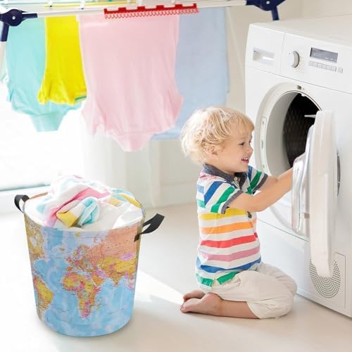 World Map Laundry Hamper