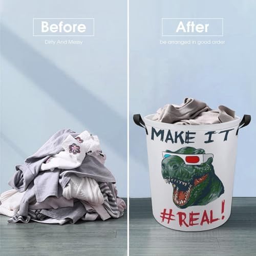 MEIKKO Dinosaur Head 3D Glasses Laundry Hamper