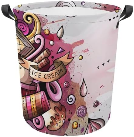 Cartoon Watercolor Ice Cream Laundry Hamper