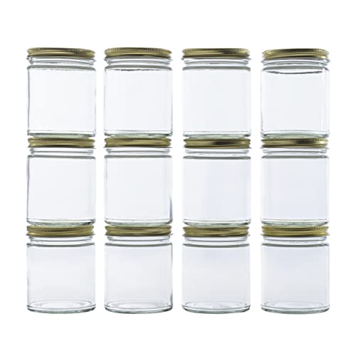 Perfect Mason Jar Canning Set 132 in Case Gold Metal lids 9oz Capacity