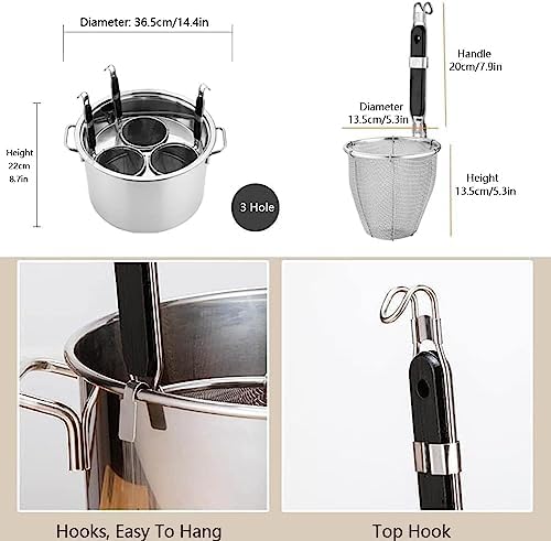 UNbit 3-in-1 Stainless Steel Pasta Cooker with Three Strainer Baskets