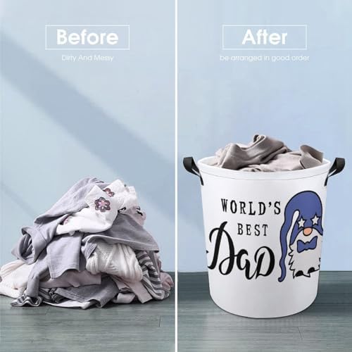 Worlds Best Dad Laundry Hamper with Handles