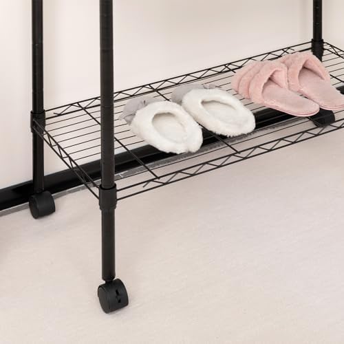 ALIMORDEN Laundry Cart with Clothes Rack Black