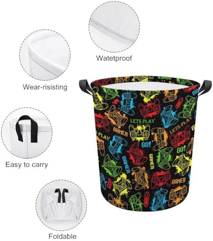Game ThemeBEST Laundry Basket Stylish Storage for Gamers Boys More