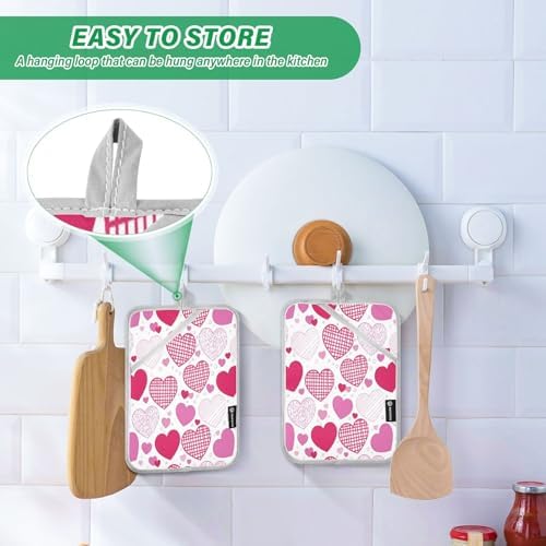 2-Piece Doodle Hearts Pot Holder Set