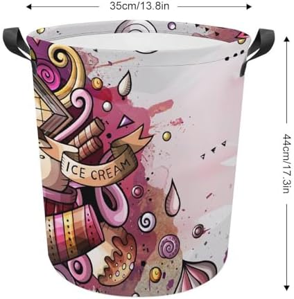 Cartoon Watercolor Ice Cream Laundry Hamper