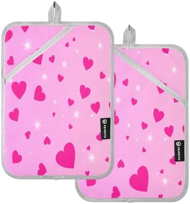 Perfect Heat-Resistant Pink Heart Potholders for Kitchen Use