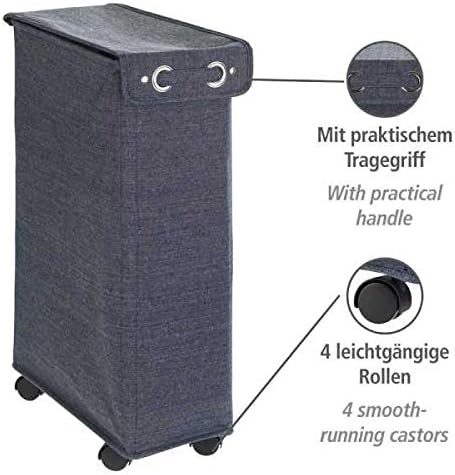 WENKO Slim Laundry Basket with Storage Features