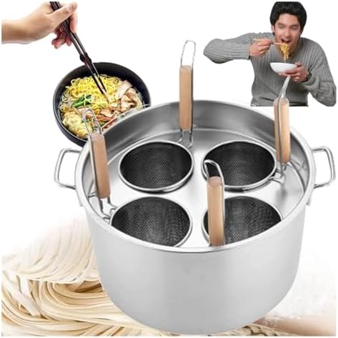 Sturdy Stainless Steel Multifunctional Pasta Cooker with Divider Colander