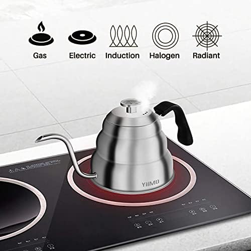 Stainless Steel 1-Liter Gooseneck Coffee Kettle Precision Brew