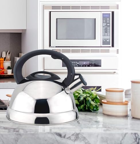 3-Quart Stainless Steel Whistling Tea Kettle Silver
