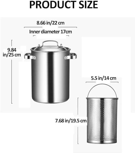 UNbit Pasta Pots Asparagus Steamer Pot 5L 304 Stainless Steel