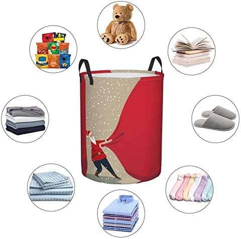 AFHYZY Christmas Foldable Laundry Basket with Handles for Easy Storage