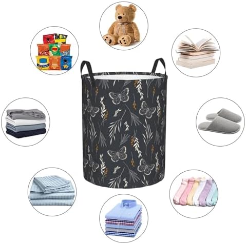 Weekend Get-Away Butterfly Laundry Hamper Collapsible with Handles 100 polyester