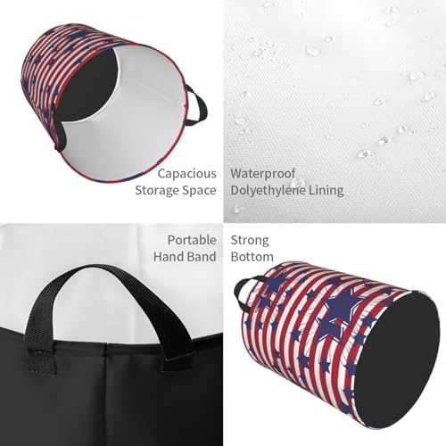 Red Collapsible Laundry Basket with Handles