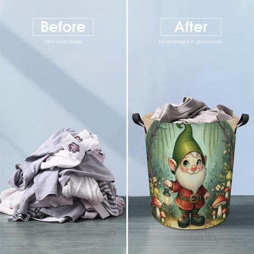 MEIKKO Cute Gnome Laundry Basket Durable Stylish for Clean Storage