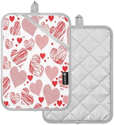 Kcldeci Heart-PEACTION Pot Holder Set