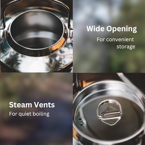 Compact camping kettle for tea and coffee on the go