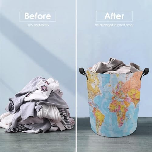 World Map Laundry Hamper