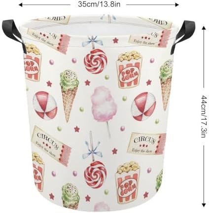 MEIKKO Ice Cream Summer Organizer Collapsible Laundry Basket for Family Kids