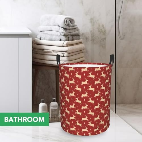 Itin Waterproof Laundry Basket Red Print Durable Storage Solution