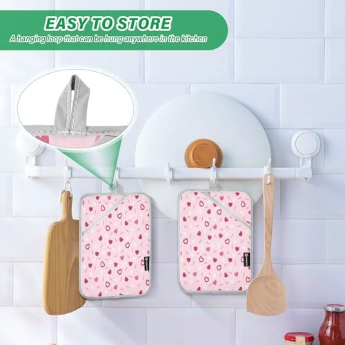 Pink Love Hearts 2-Pack Pot Holder Set