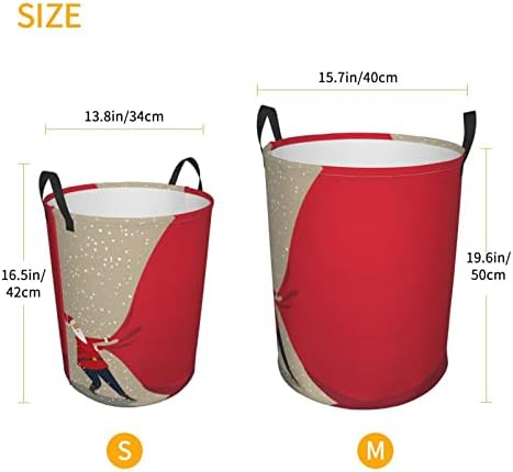 AFHYZY Christmas Foldable Laundry Basket with Handles for Easy Storage