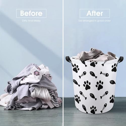 Meet Your Perfect Feline Friend The Cat Paw Fish Bone Laundry Basket