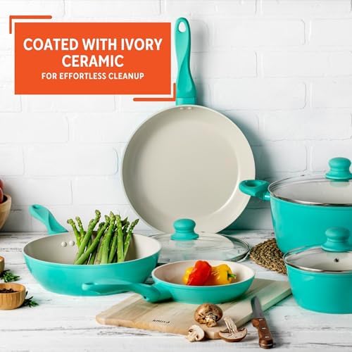 IMUSA Ivory Ceramic Cookware Set Premium Design 10-Piece Set
