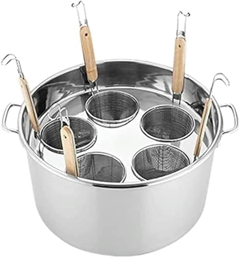 Stainless Steel Pasta Pot Set with 5 Insert Strainer Baskets