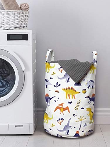 Dinosaur-Themed Laundry Bag by Ambesonne