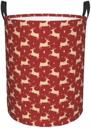Itin Waterproof Laundry Basket Red Print Durable Storage Solution