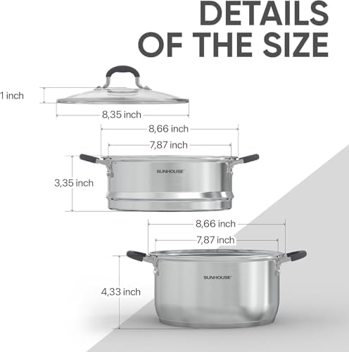 Sunhouse 33 Quarts Steamer Pot 2-Tier