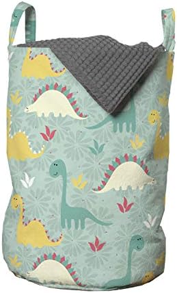 Ambesonne Dinosaur Party Laundry Bag