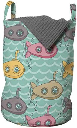 Vibrant Submarine Laundry Hamper with Drawstring Closure