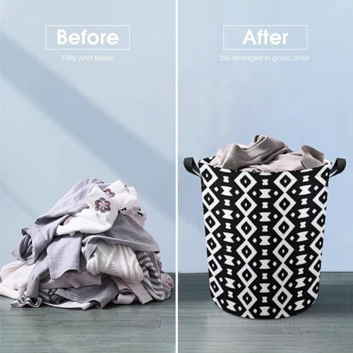 Monochrome Pattern Laundry Baskets Multi-functional Storage for Home Travel College