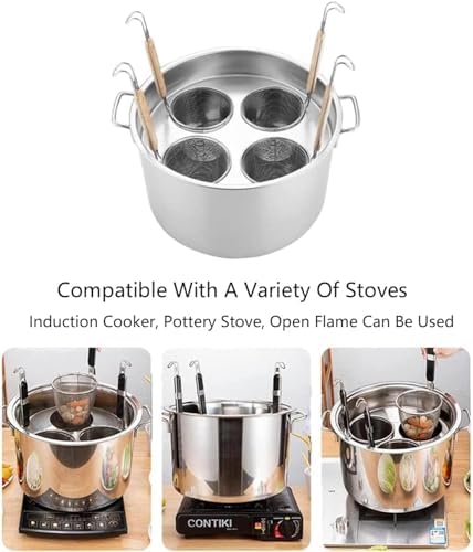 Stainless Steel Pasta Cooker Set with 4 Holes Fast Even Cooking