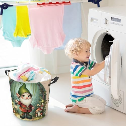MEIKKO Cute Gnome Laundry Basket Durable Stylish for Clean Storage