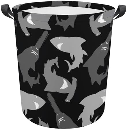 Shark-Design Waterproof Laundry Hamper with Easy Carry Handles